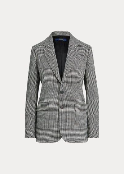 Blazer Polo Ralph Lauren Mujer Creme / Grises Multicolor - Glen Plaid Linen - YCZWG9537